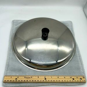 Steel Silver Vintage Electric Fryer Cooker Lid Dia. Lip to Lip 12-1/8” approx